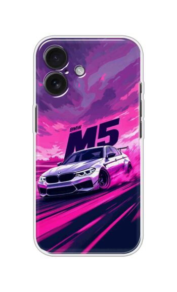 BMW M5 Neon Pink Racing Storm Soft Silicone Case
