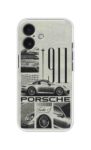 Porsche 911 Turbo S Vintage Monochrome Poster Soft Silicone Case