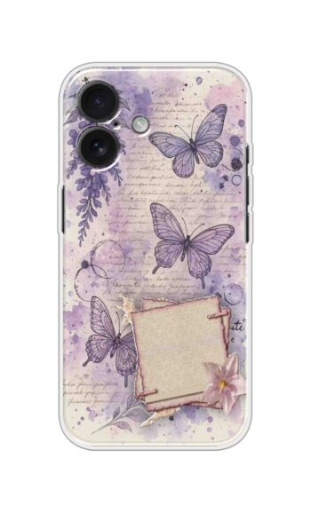 Vintage Purple Butterfly Scrapbook Soft Silicone Case