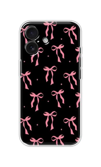 Black Pink Bow Pattern Soft Silicone Case