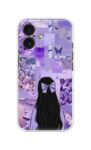 Purple Aesthetic Girl Collage Soft Silicone Case