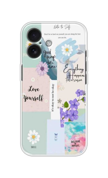 Self Love Floral Quote Collage Soft Silicone Case