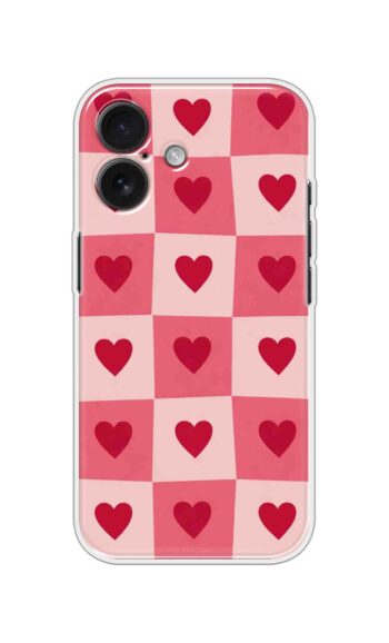 Red Pink Heart Checker Pattern Soft Silicone Case