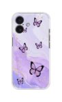 Lavender Butterfly Marble Soft Silicone Case