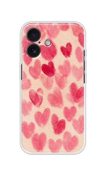 Watercolor Pink Heart Pattern Soft Silicone Case