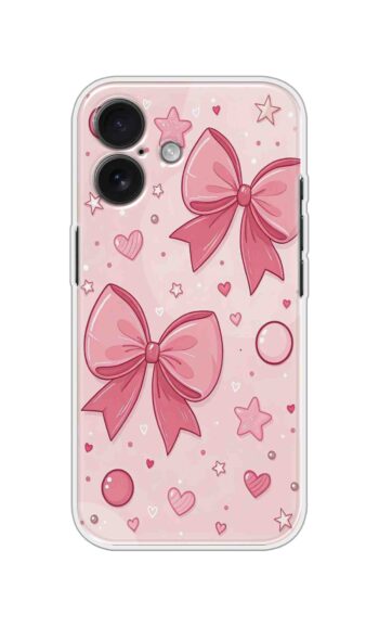 Pink Cute Bow Pattern Soft Silicone Case