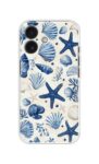 Blue Seashell Starfish Ocean Pattern Soft Silicone Case