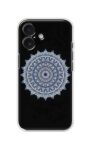 Blue Mandala Art on Black Soft Silicone Case