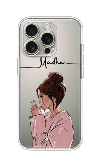 Coffee Lover Girl Aesthetic Custom Name Silicone Case