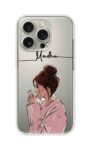Coffee Lover Girl Aesthetic Custom Name Silicone Case