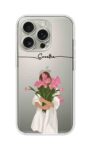 Minimal Tulip Bouquet Girl Aesthetic Custom Name Silicone Case