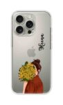 Yellow Mimosa Flower Girl Aesthetic Custom Name Silicone Case