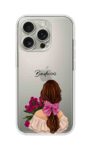 Pink Bow Tulip Girl Custom Name Silicone Case