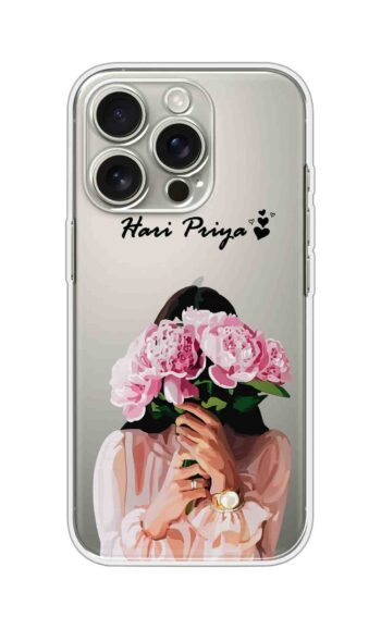 Peony Blossom Portrait Custom Name Silicone Case