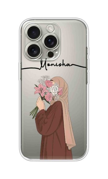 Elegant Floral Hijab Custom Name Silicone Case