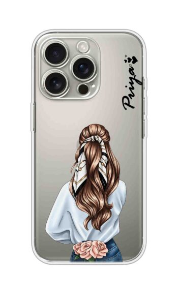 Scarf & Roses Back View Custom Name Silicone Case