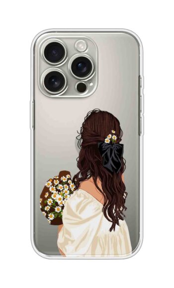 Daisy Girl Aesthetic Illustration Printed Clear Silicone Case