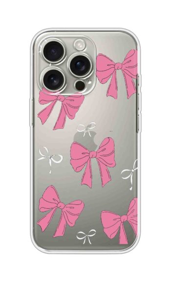Pink Ribbon Pattern Cute Printed Clear Silicone Case