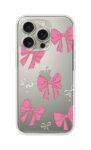 Pink Ribbon Pattern Cute Printed Clear Silicone Case