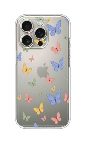 Pastel Butterfly Abstract Pattern Printed Clear Silicone Case