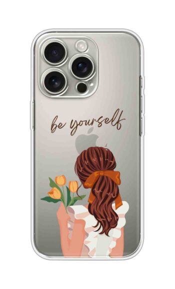 Be Yourself Floral Girl Illustration Printed Clear Silicone Case