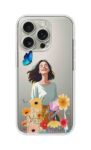 Smiling Girl Floral Aesthetic Printed Clear Silicone Case