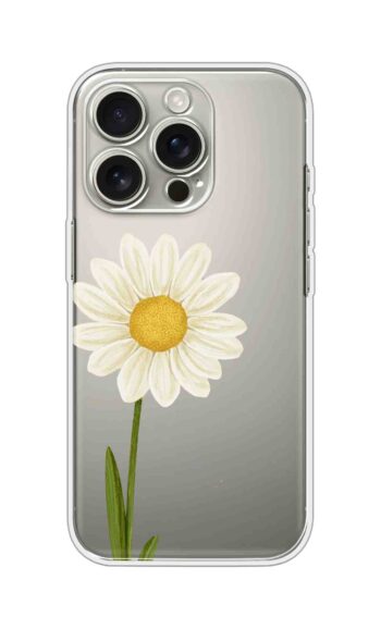 Red Daisy Minimal Art Printed Clear Silicone Case