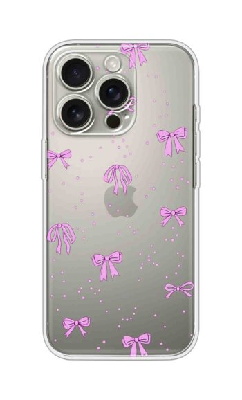 Purple Ribbon Cute Pattern Printed Clear Silicone Case