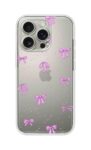 Purple Ribbon Cute Pattern Printed Clear Silicone Case