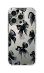 Black Ribbon Gothic Pattern Printed Clear Silicone Case