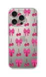 Cherry & Bow Cute Pattern Printed Clear Silicone Case