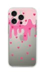 Pink Drip Hearts Cute Pattern Printed Clear Silicone Case