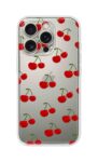 Red Cherry Cute Pattern Printed Clear Silicone Case