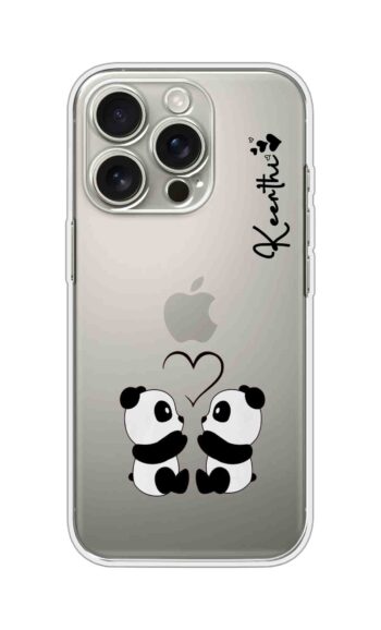 Cute Panda Love Minimal Printed Clear Silicone Case