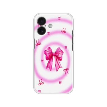 Pink Bow Circle Aesthetic Soft Silicone Case