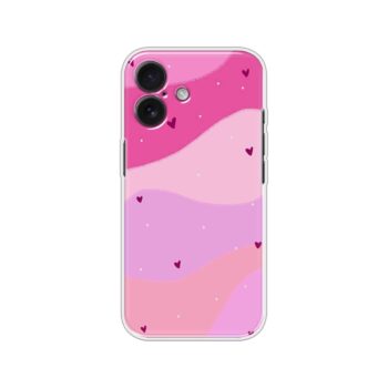 Pink Wave Hearts Pattern Soft Silicone Case
