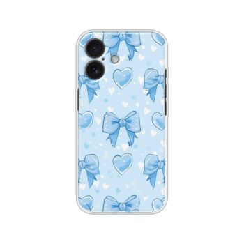 Blue Bow Heart Pattern Soft Silicone Case