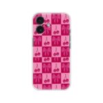 Pink Bow Cherry Checker Pattern Soft Silicone Case