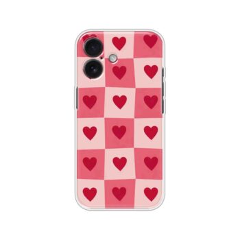 Red Pink Heart Checker Pattern Soft Silicone Case