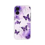 Purple Butterfly Floral Pattern Soft Silicone Case