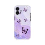 Lavender Butterfly Marble Soft Silicone Case