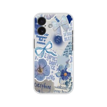 Blue Aesthetic Sticker Collage Soft Silicone Case