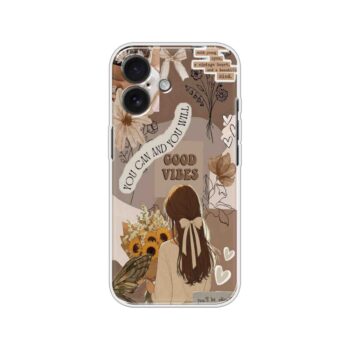 Vintage Brown Girl Floral Collage Soft Silicone Case