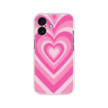 Pink Layered Heart Retro Soft Silicone Case