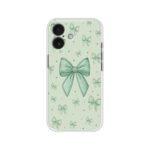Sage Green Bow Pattern Soft Silicone Case