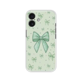 Sage Green Bow Pattern Soft Silicone Case