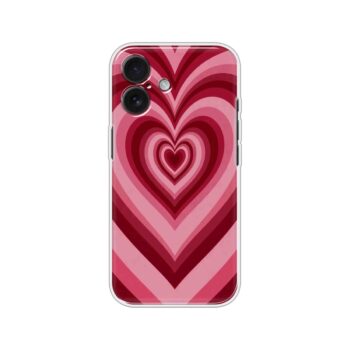 Retro Pink Layered Heart Pattern Soft Silicone Case