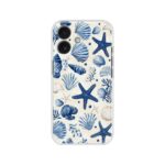 Blue Seashell Starfish Ocean Pattern Soft Silicone Case