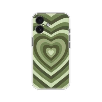 Olive Green Heart Pattern Soft Silicone Case