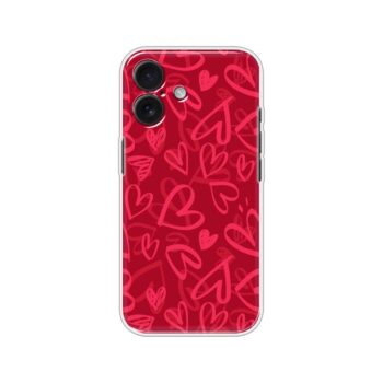 Pink Heart Doodle Art Soft Silicone Case